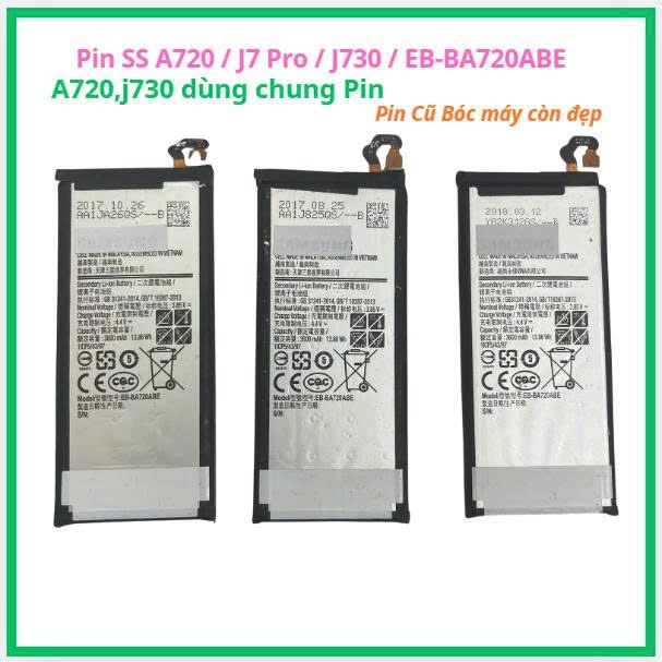 Pin SS A720 / J7 Pro / J730 / EB-BA720ABE (pin cũ bóc máy)