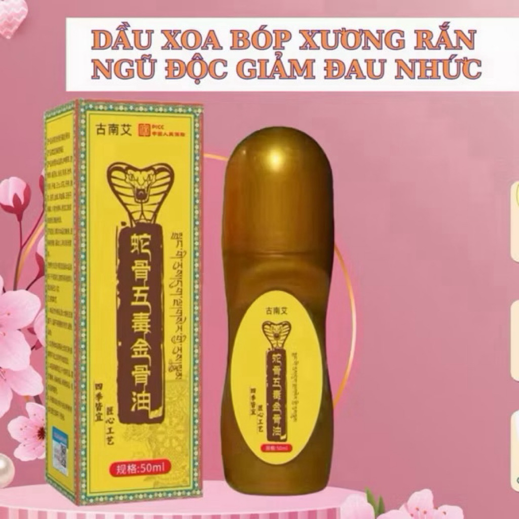 Dầu Xoa Bóp Xương Rắn Ngũ Độc Giảm Đau Nhức ,Làm Dịu Cơn Đau,Giảm Tê Nhức Xươnglg -Thanh Lăn Giảm Đau Nhức 50ML