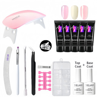  Combo làm nail Đèn Móng tay 6W+Bộ gel nối móng tay Base & Top Coat Bộ nail giá rẻ 