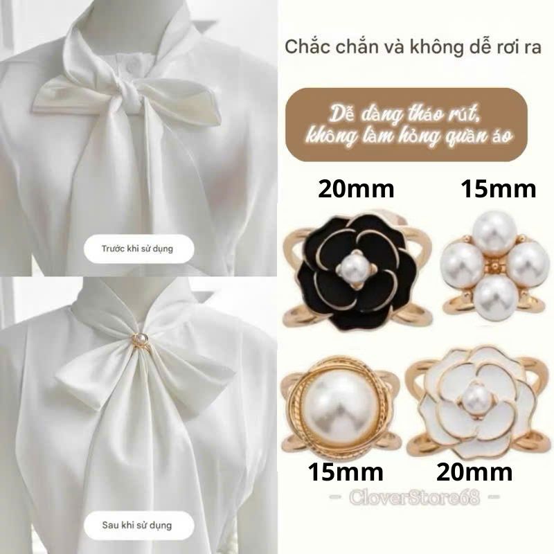SET nút thắt nơ áo sơ mi, váy, blazer thời trang Hàn Quốc Nữ Women