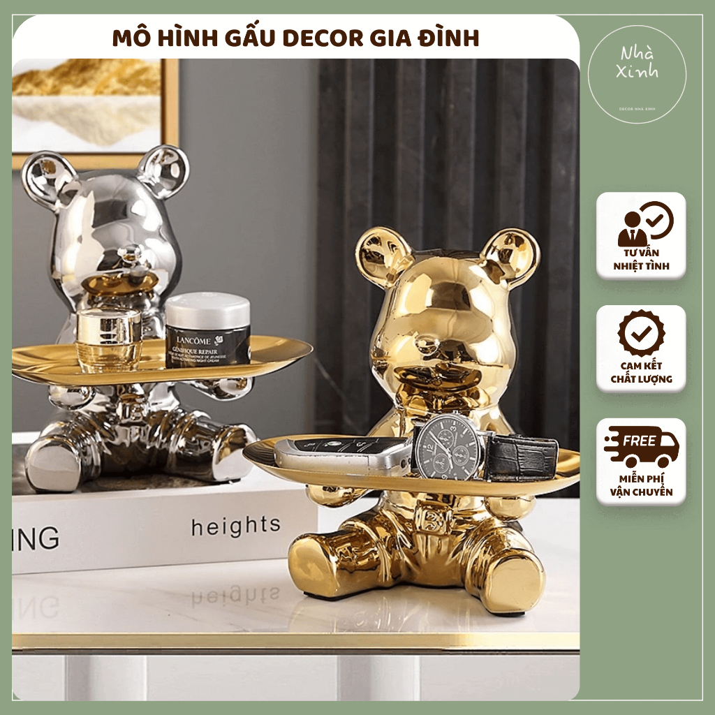 Mô Hình Gấu Decor Gia Đình Thiết Kế Nhã Nhặn Sang Trọng, Mô Hình Decor Nhà Cửa - Tiệm Nhà Xinh
