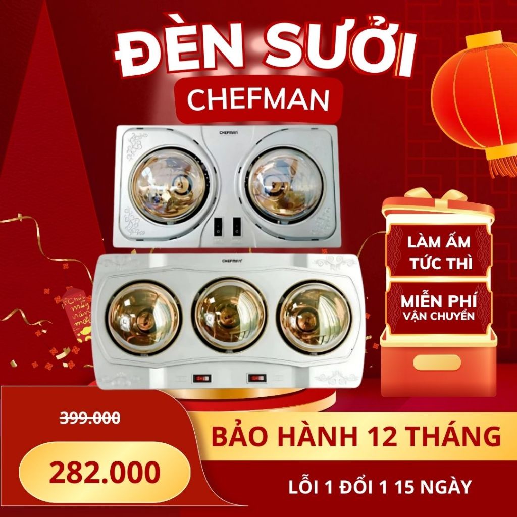 Đèn Sưởi Nhà Tắm Chefman Chính Hãng – Sưởi Ấm Tức Thì, Tiết Kiệm Điện, Bảo Hành 12 Tháng