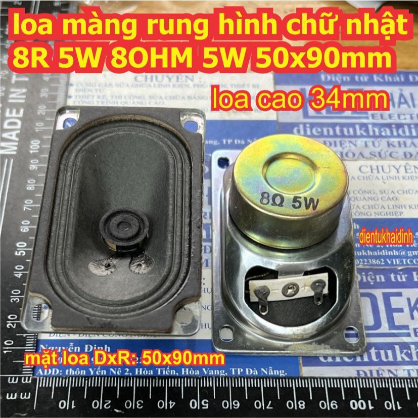 2 cái loa màng rung hình chữ nhật loa tivi 8R 8OHM 5W 50x90mm kde5009