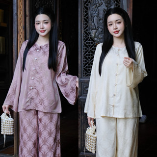  MINH NGUYỆT - Bộ Pháp Phục Gấm Thọ Dơi Bộ Lam Đi Chùa Suông Rộng 