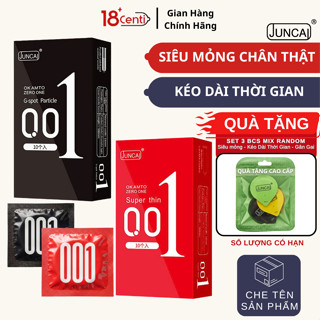 Bao cao su Juncai Superthin siêu mỏng 001 size 52mm, hộp 10 bao