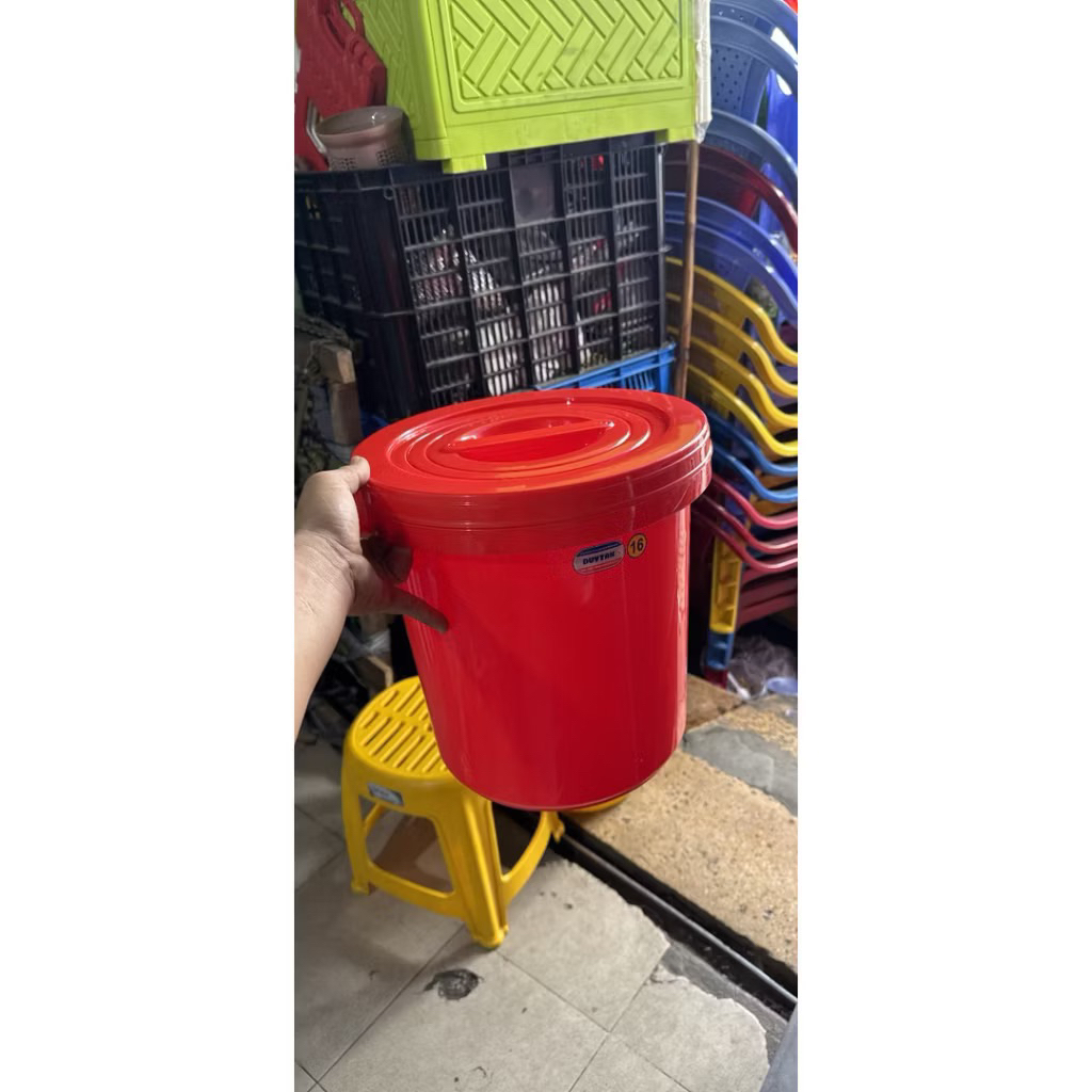 xô nhựa quai sắt duy Tân 10 lít đến 20 lít , thùng B nhựa quai sắt duy Tân , xô đựng nước dày , xô n