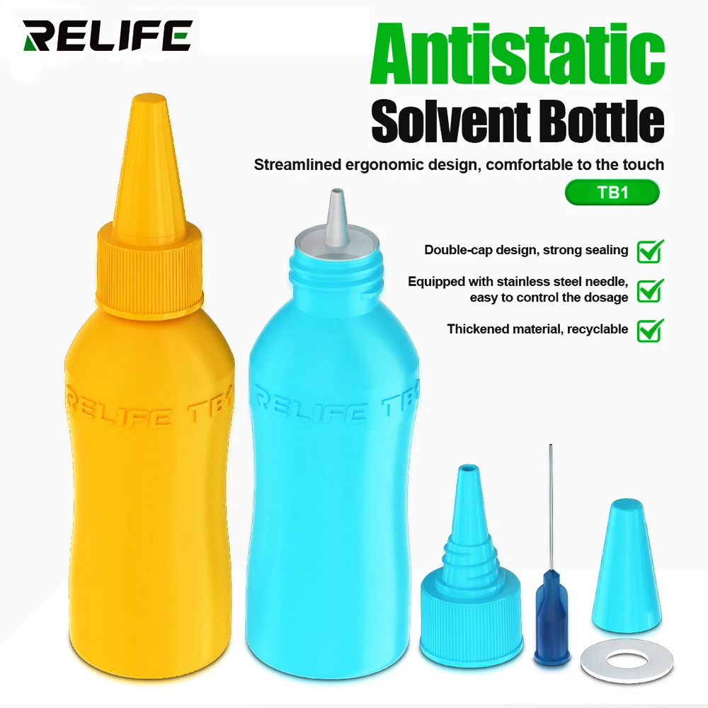RELIFE TB1 50ml Anti-static Solvent Empty Bottle Empty Alcohol Bottle Welding Aid Distributor PCB Cl