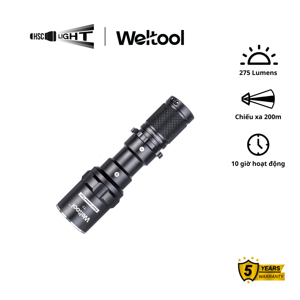Đèn Pin EDC Weltool T7 AA | Pin 14500/AA, Sáng 296 Lumens NW | Chiếu Xa 201m, Thân Đúc Nguyên Khối