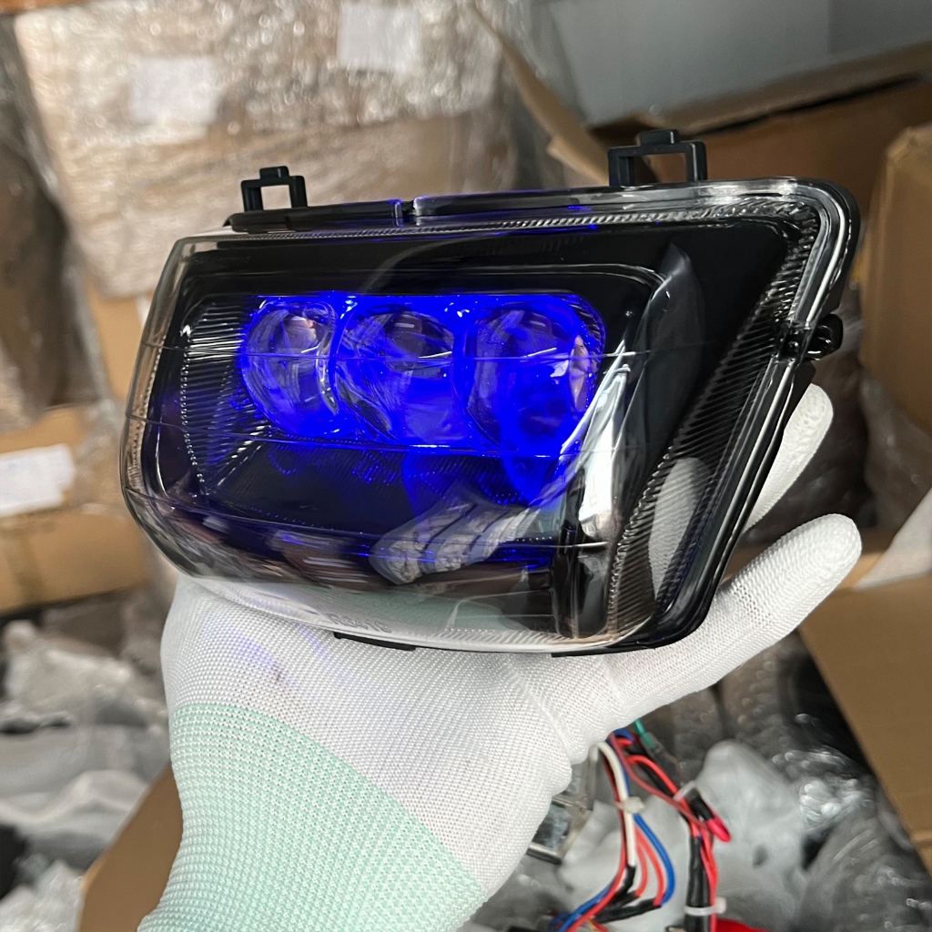 Đèn Pha Led Bi Dùng Cho WAVE THÁI, WAVE 100, WAVE110 Siêu Sáng 30W DEMI Xanh Băng