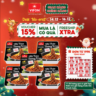   VOUCHER 15%  Set 5 Khay Mì Trộn Tương Đen  Bò Sa tế  Hải Sản  Spaghetti  Pad Thái Tôm Chua Cay Thái VIFON 90gr 