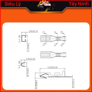 Set 50 cái Cos đồng 2.8mm - Đầu cái (Ghim giắc điện ô tô, xe máy)