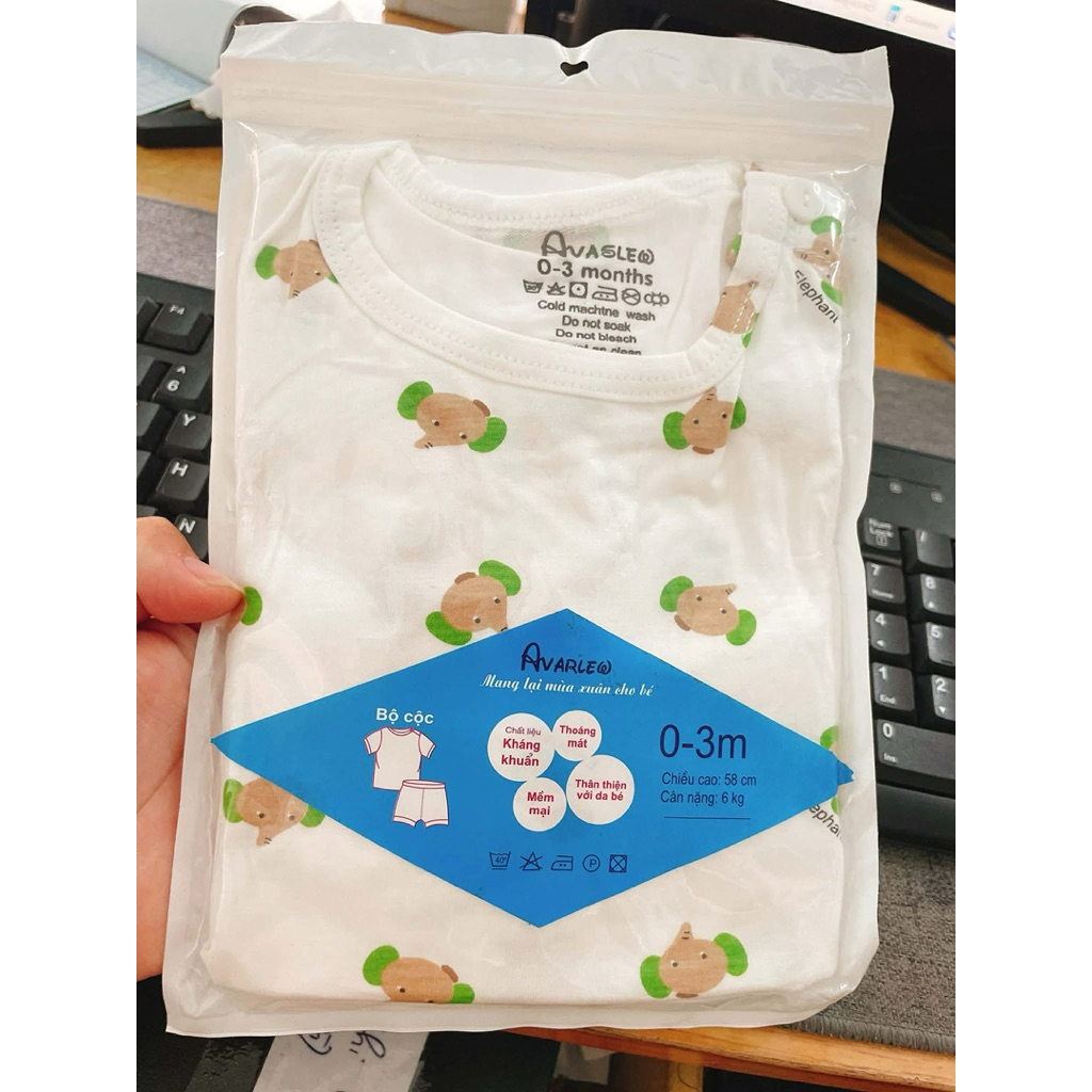 Bộc Cộc Thun Lạnh Cài Vai Cho Bé 0-9M