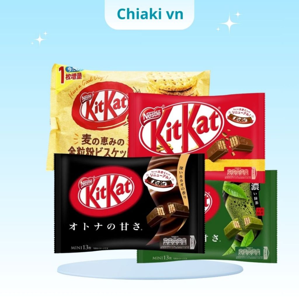 Bánh kẹo Kitkat Socola Nhật Bản thơm ngon Đủ vị, kitkat trà xanh, kikat đỏ, kitkat dâu tây