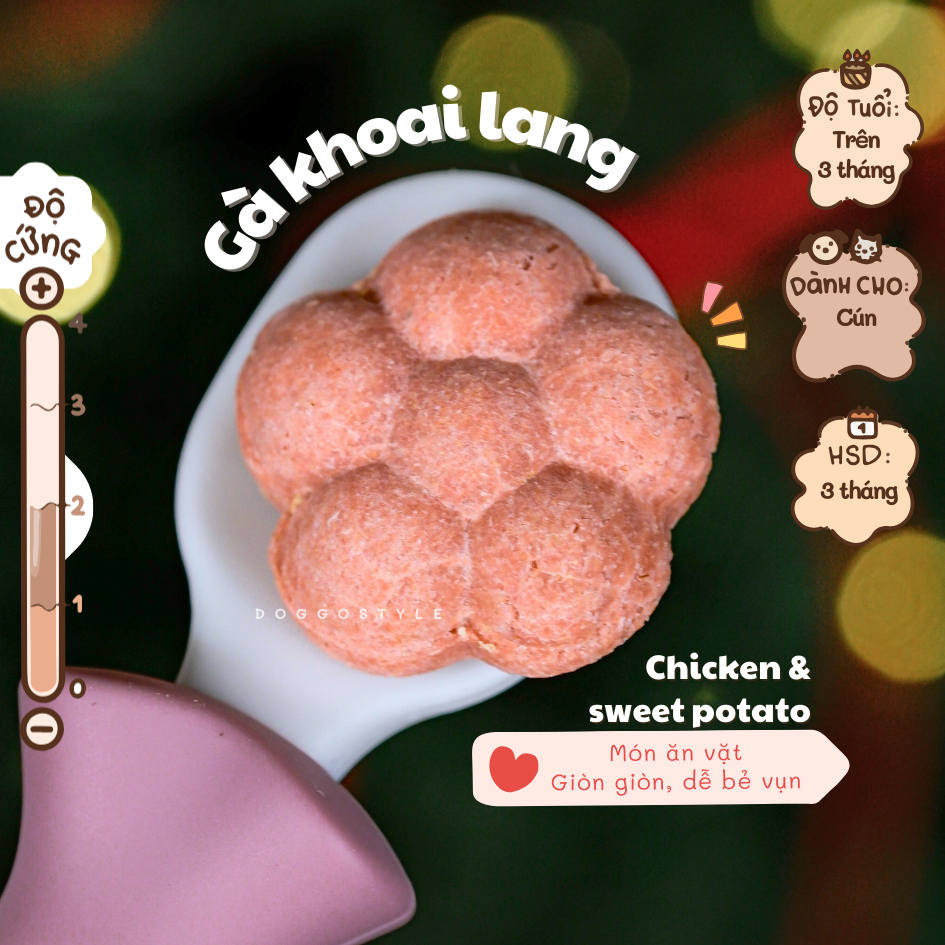 Gà Khoai Lang Sấy Khô Doggo Giàu Vitamin B6 Protien Hỗ Trợ Phát Triển Cơ Bắp Miễn Dịch Cho Chó Mèo