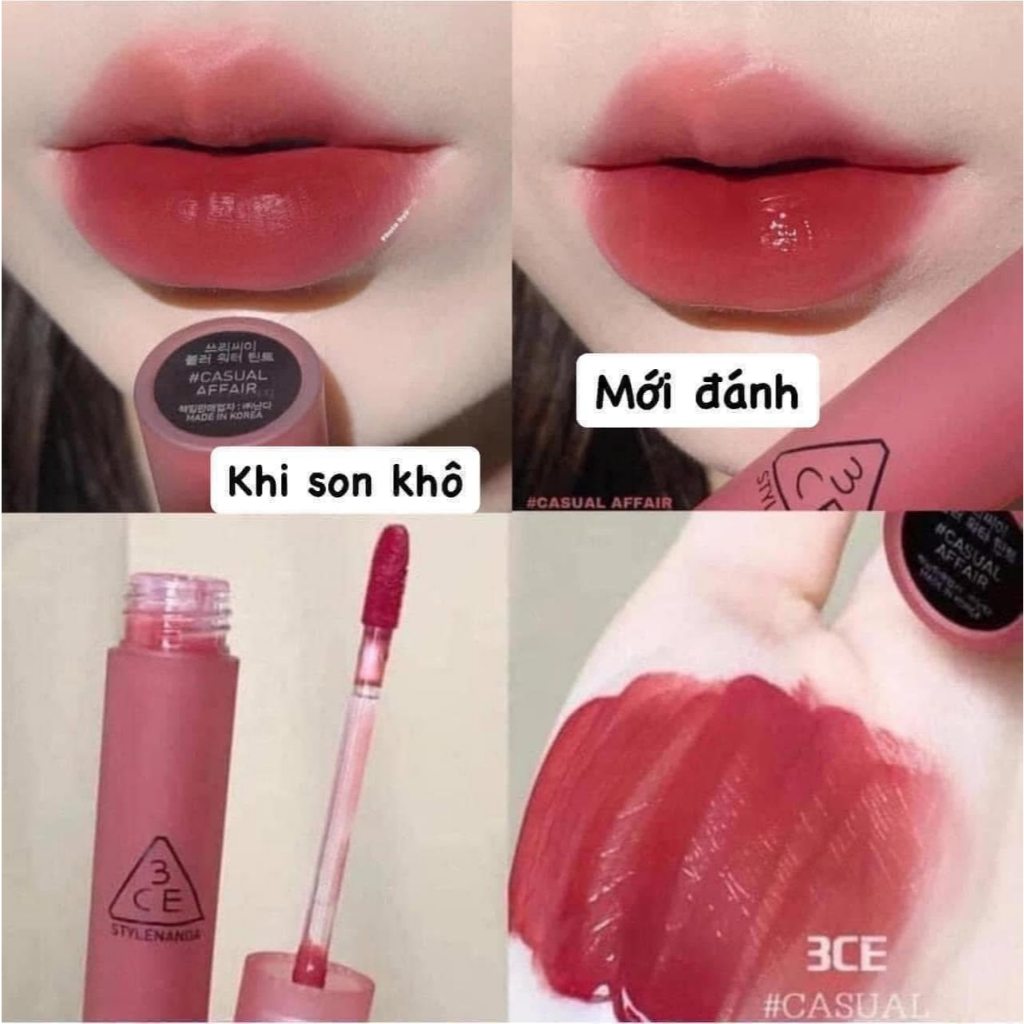Son 3CE Blur Water Tint Casual Affair - Màu cánh hồng khô
