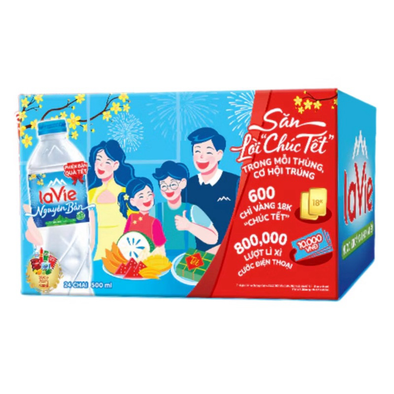 Thùng 24 chai Nước Khoáng Lavie 500ml