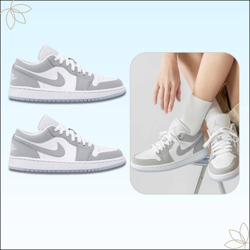 Giày Thể Thao JD1 Low White Wolf Grey - Sneaker Nam Nữ JD Low Trắng Xám