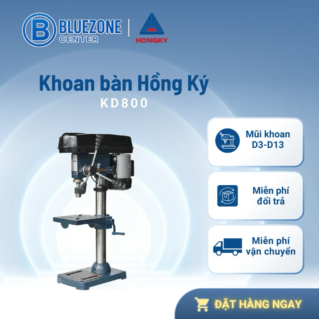 Máy khoan bàn Hồng Ký KD800, mũi khoan D3-D13