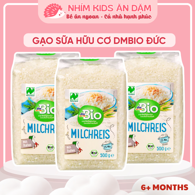 [Date T10/2026] Gạo Sữa Hữu Cơ DM Bio 500g - Gao Nấu Cháo Ăn Dặm Cho Bé
