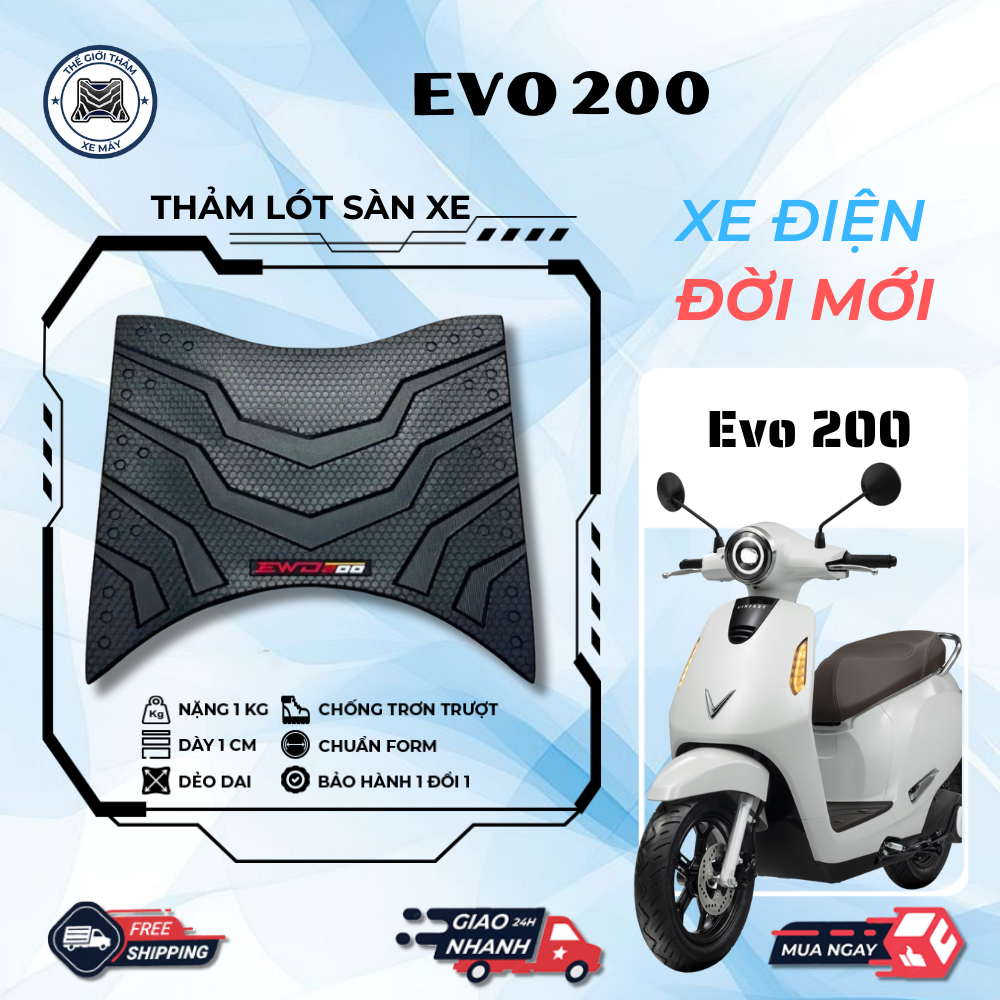 Thảm lót sàn xe EVO 200, EVO LITE, EVO NEO chất liệu cao su bền bỉ chống trơn trượt
