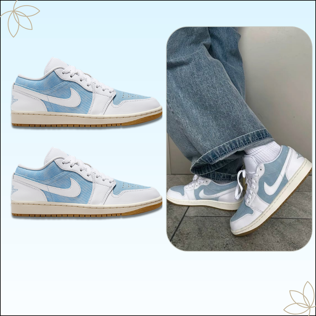 Giày Thể Thao JD1 Low Denim Xanh – Sneaker Nam Nữ JD Xanh Bò Cao Cấp