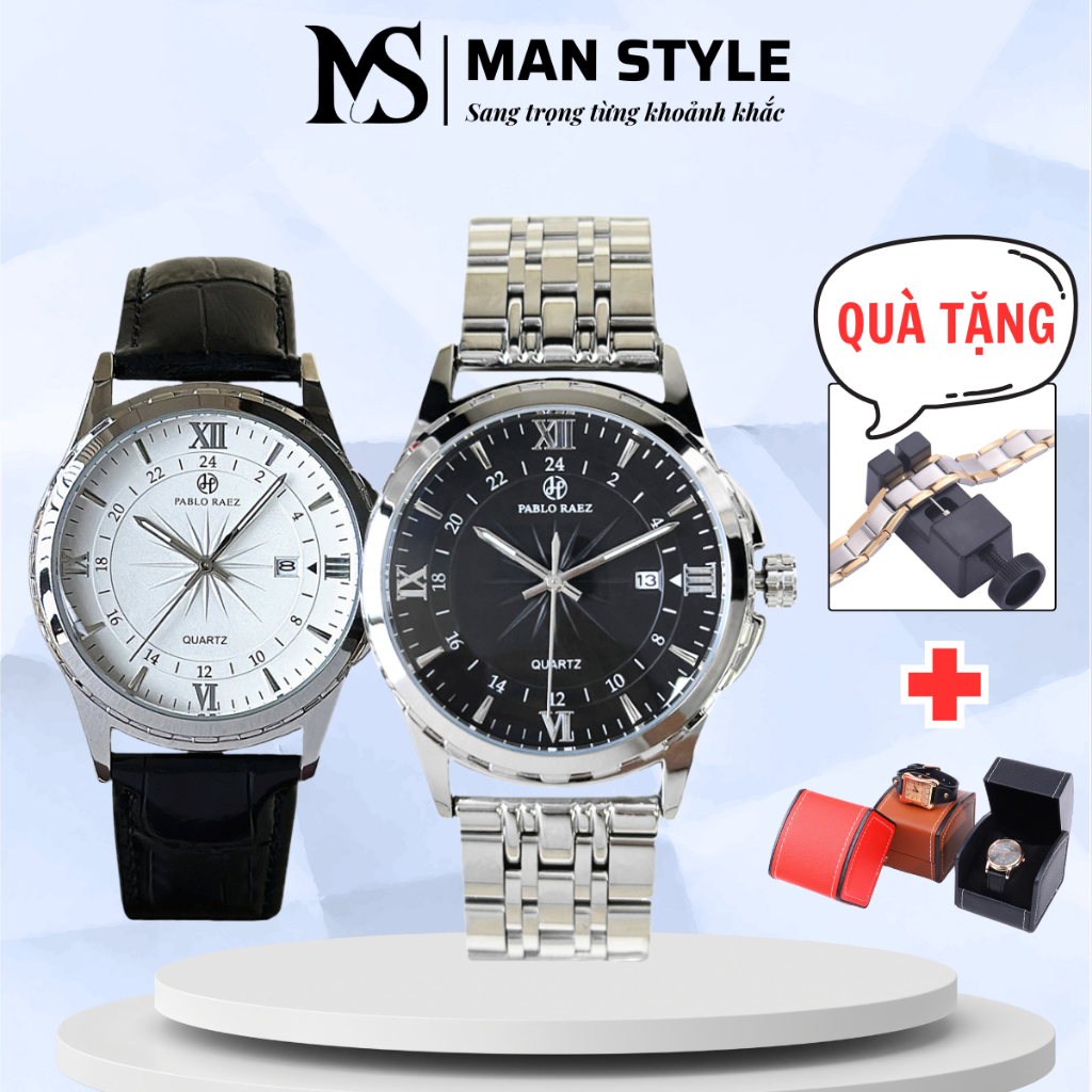 Đồng Hồ Nam PABLO RAEZ 288 Chính Hãng Lịch Sự Đơn Giản, Chống Nước Tốt, Size Mặt 40mm - Manstyle