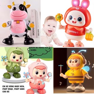  Đồ Chơi Thỏ Cầm Hoa- Ong- Bé Rồng Nhảy Múa Phát Sáng Phát Nhạc  Đáng Yêu Cho Bé 