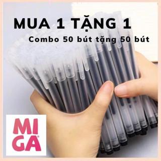 (Mua 50 Tặng 50 ) Combo 50 bút gel MIGA bút bi nước văn phòng mực gel ngòi 0.5 mm bút gel mực đều đẹp