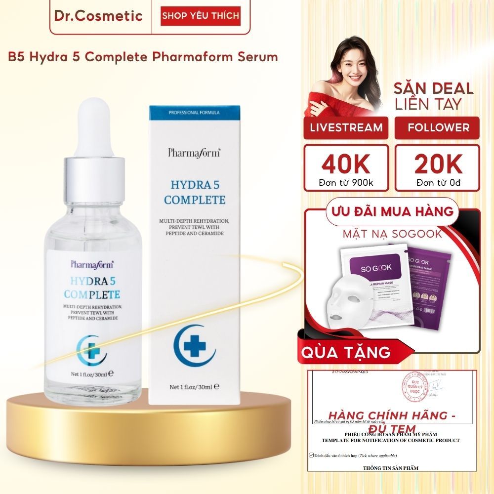 Serum B5 Pharmaform B5 Hydra 5 Complete Dưỡng Ẩm Phục Hồi Da 30ml
