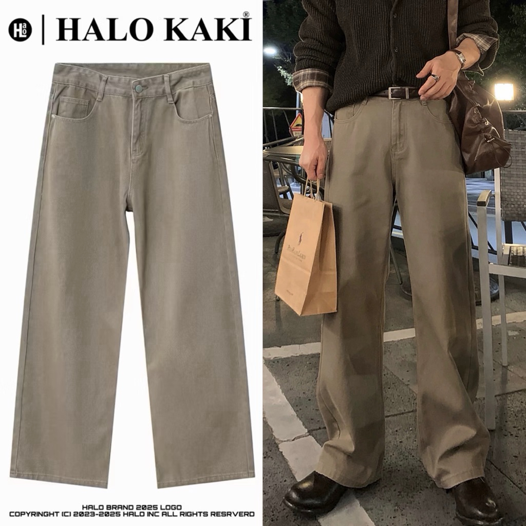 NÂU SỮA BAGGY - JEANS BAGGY TRƠN QUẦN JEANS (FORM BAGGY) ỐNG RỘNG SUÔNG CHẤT DÀY UNISEX -  [HALO KAKI] | BigBuy360 - bigbuy360.vn