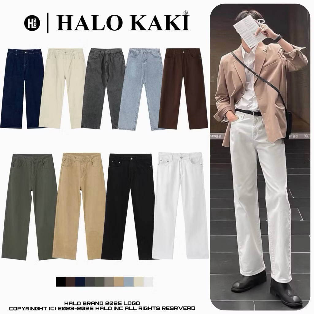 NÂU SỮA BAGGY - JEANS BAGGY TRƠN QUẦN JEANS (FORM BAGGY) ỐNG RỘNG SUÔNG CHẤT DÀY UNISEX -  [HALO KAKI] | BigBuy360 - bigbuy360.vn