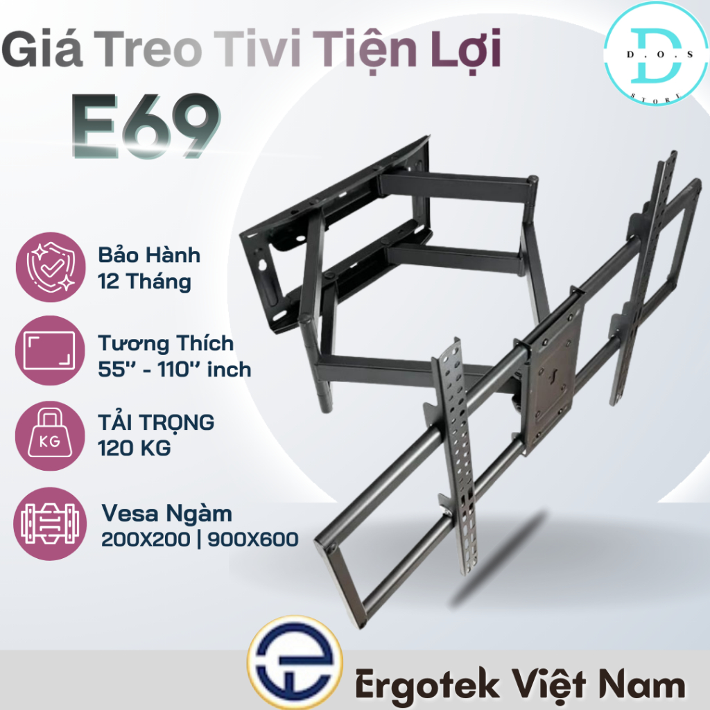 Giá Treo Tivi [ErgoTek] [E69] Điều Chỉnh Đa Năng [55”-110” Inch] Vesa Mount