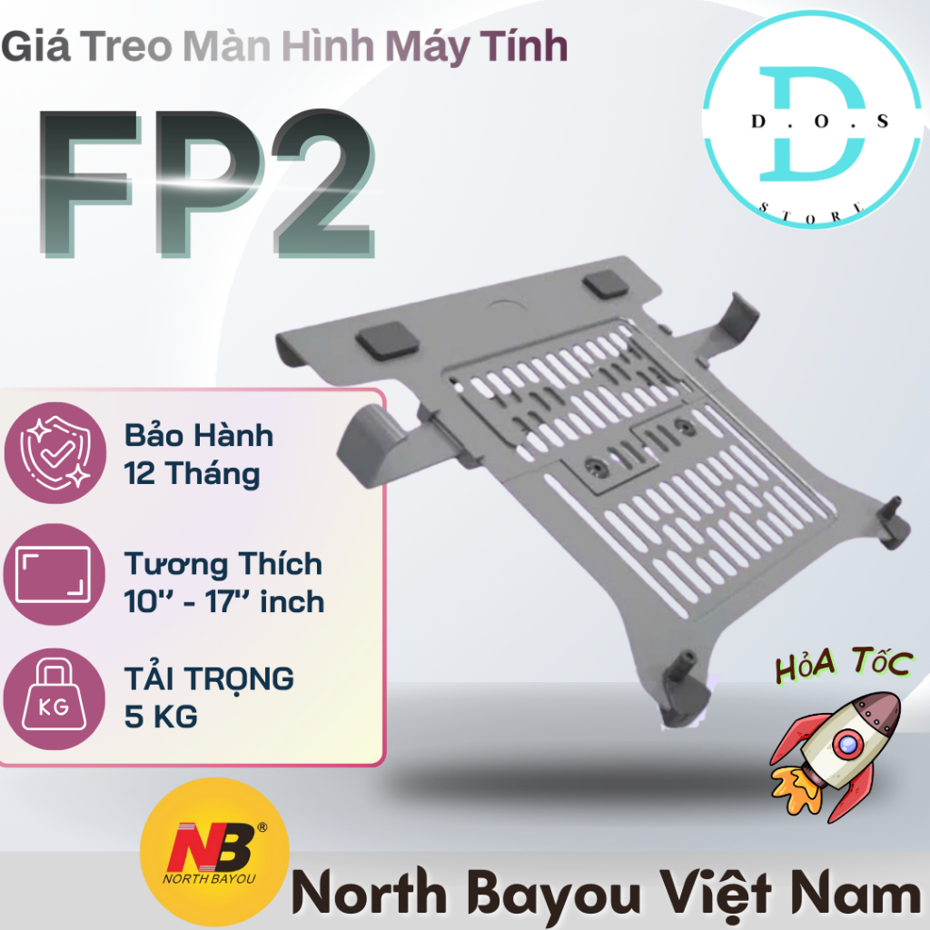 Kẹp Laptop North Bayou FP2 (10-17 inch) - Giá đỡ Laptop gắn tay treo màn hình Arm Monitor cao cấp