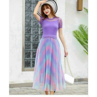 Đầm xoè dập ly cao cấp