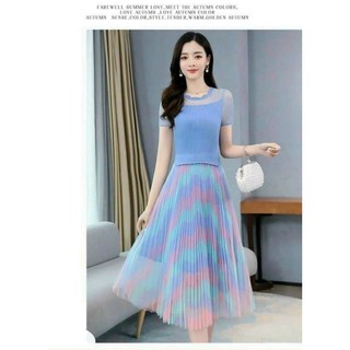 Đầm xoè dập ly cao cấp