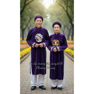 Áo mừng thọ,dự tiệc,ông bà kỷ niệm ngày cưới, cúng lễ gia tiên đình chùa (chất nhung thêu rồng phượng)🔥 (Có Hoả tốc)