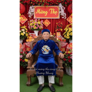 Áo mừng thọ,dự tiệc,ông bà kỷ niệm ngày cưới, cúng lễ gia tiên đình chùa (chất nhung thêu rồng phượng)🔥 (Có Hoả tốc)