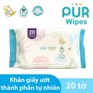 Thùng Khăn giấy ướt Pur, 20 tờ (1 Thùng 60 gói)
