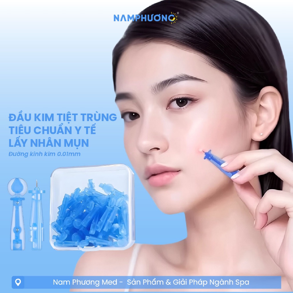 Kim Lấy Nhân Mụn Tiệt Trùng Tiêu Chuẩn Y Tế Dụng Cụ Chuyên Nghiệp Cho Spa Hộp 50 Cái