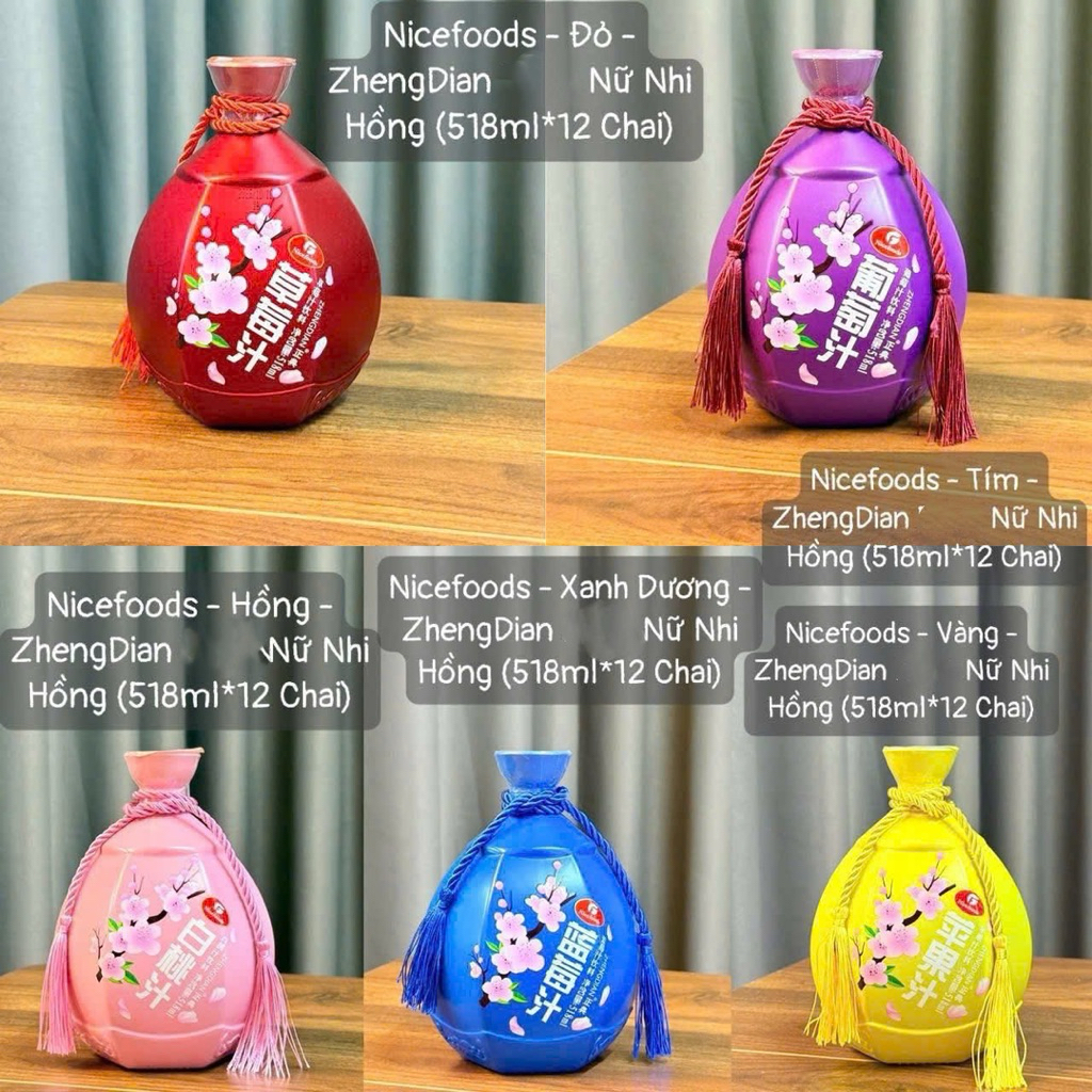 [Thùng 12c] Nữ nhi hồng bình lục giác mới - CHỈ còn MÀU HỒNG - TÍM