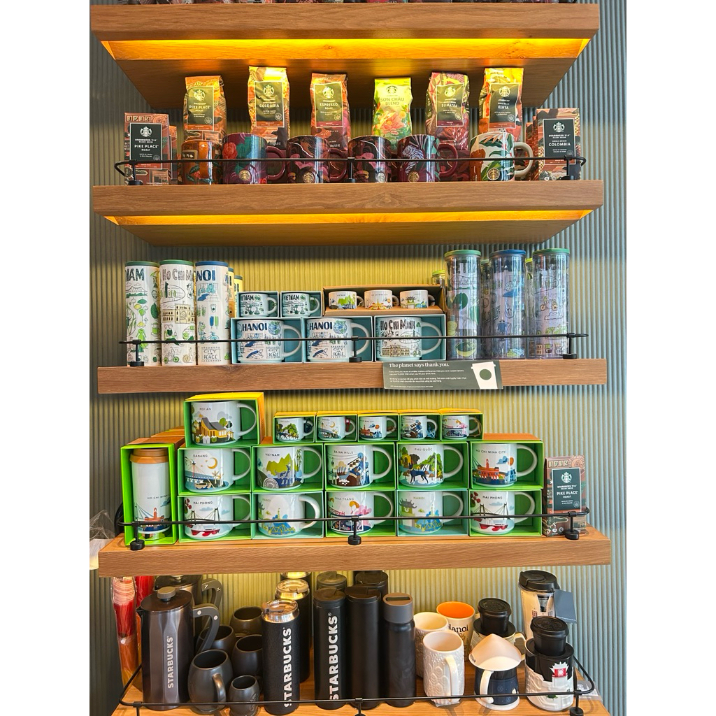 (CÓ SẴN)Ly sứ/binh For here Starbucks Vietnam chính hãng