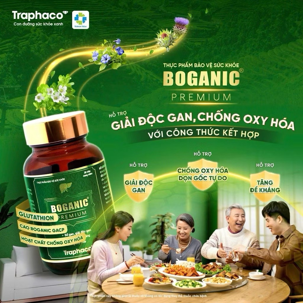 Boganic Premium Traphaco – Hỗ trợ bổ gan, giải độc gan, chống oxy hóa (Hộp 30 viên)