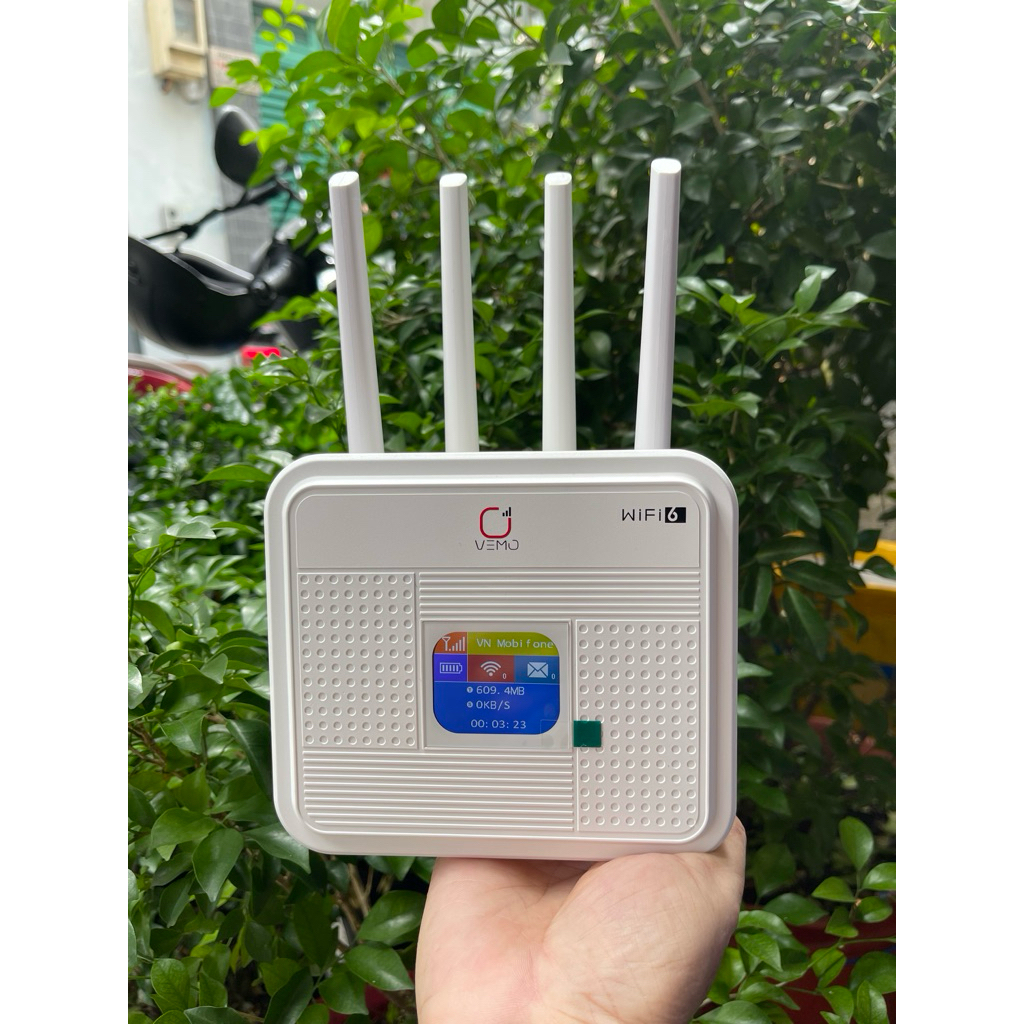 Bộ Phát Wifi 4G VeMo B312 , WiFi 6 Kèm Pin 4500mah . Màn Hình LCD