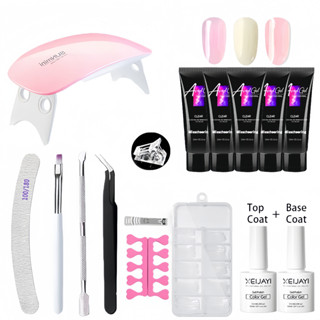  Nail Magic Combo làm nail Đèn Móng tay 6W+Bộ gel nối móng tay Base & Top Coat Bộ nail giá rẻ 