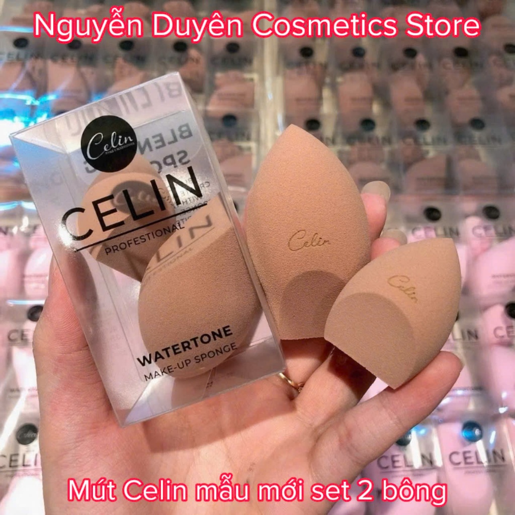 {Mút Celin mới vỏ Hộp vuông} Mút Tán Nền Celin Watertone Mẫu Mới Mềm Mịn Đàn Hồi Cao