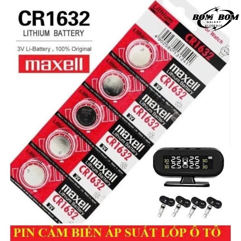 Pin Cảm Biến Áp Suất Lốp Ô Tô CR1632 3V Maxell - Chính Hãng Nhật Bản Độ Bền Cao Dùng Lâu Pin Maxell 