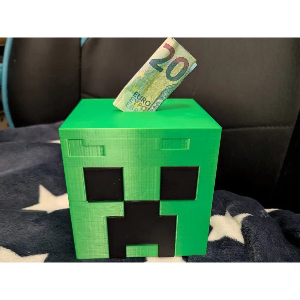 (Decor Văn Phòng) Hộp tiết kiệm Minecraft