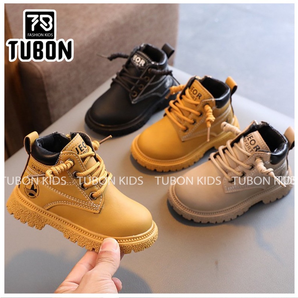 Boot Bé Gái, Giày Boot Cho Bé Trai, Da Cao Cấp, Êm Chân Siêu Ngầu Cá Tính, Boot Bé 1–3 Tuổi - G097