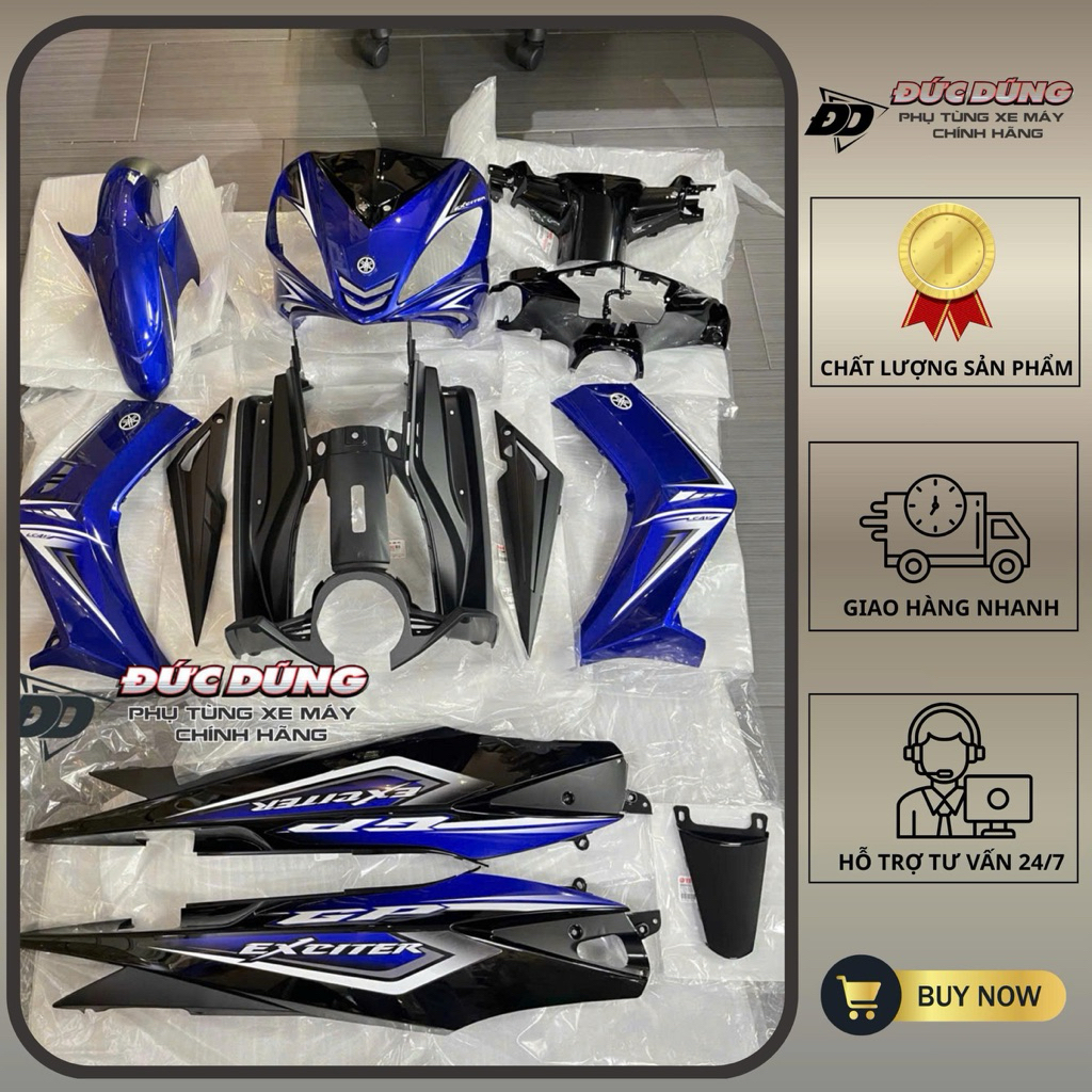 💫Dàn áo Exciter 2009 xanh đen bạc tặng tem như mẫu ảnh