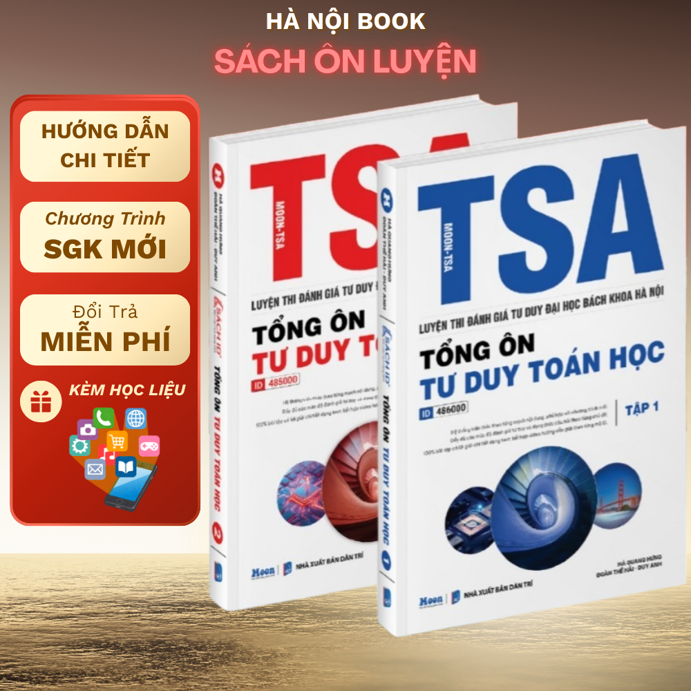 Sách - Tổng Ôn Toán Tư Duy Bách Khoa Hà Nội TSA, Đánh giá tư duy -  Moonbook
